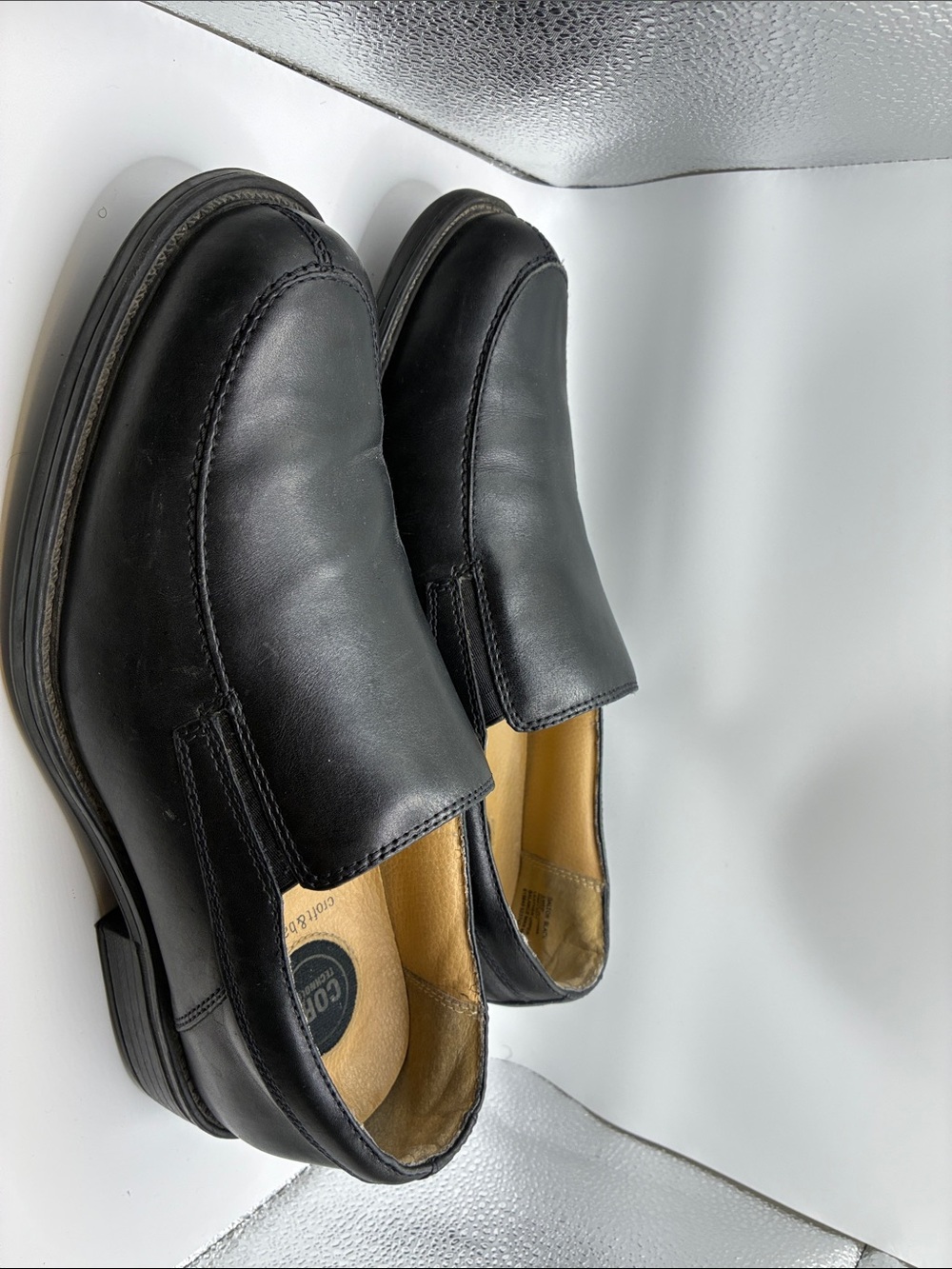 croft & barrow Black Leather Slip-On Loafers